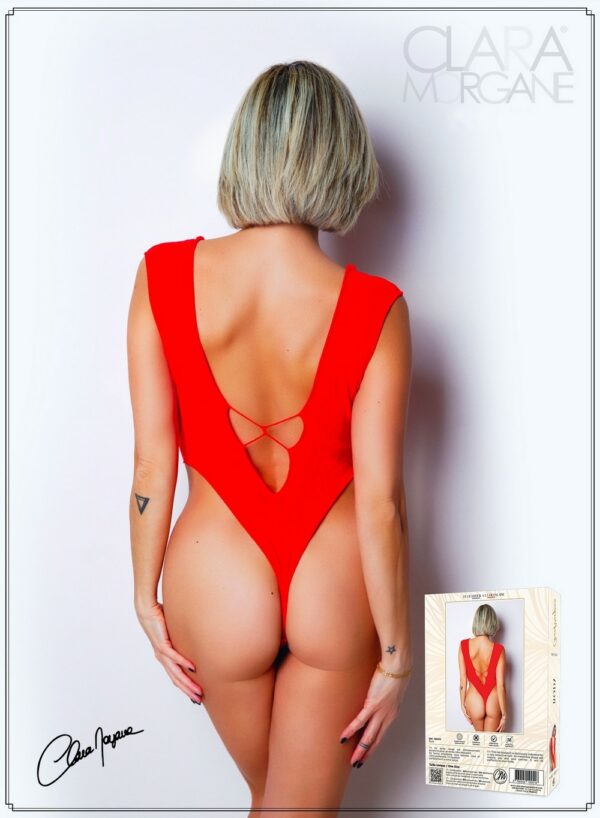 Body Rouge avec décolleté plongeant – Image 2