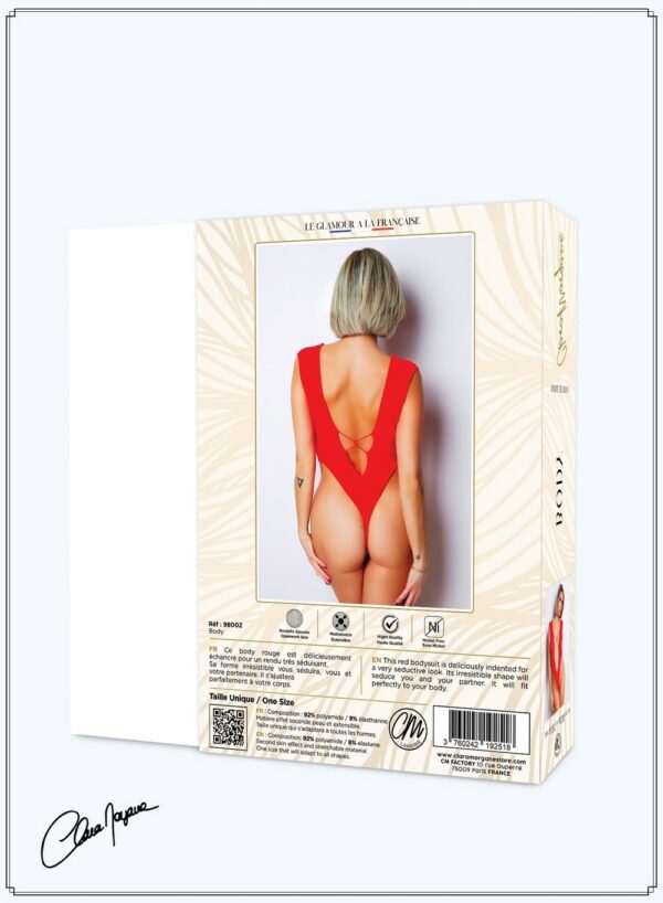 Body Rouge avec décolleté plongeant – Image 6