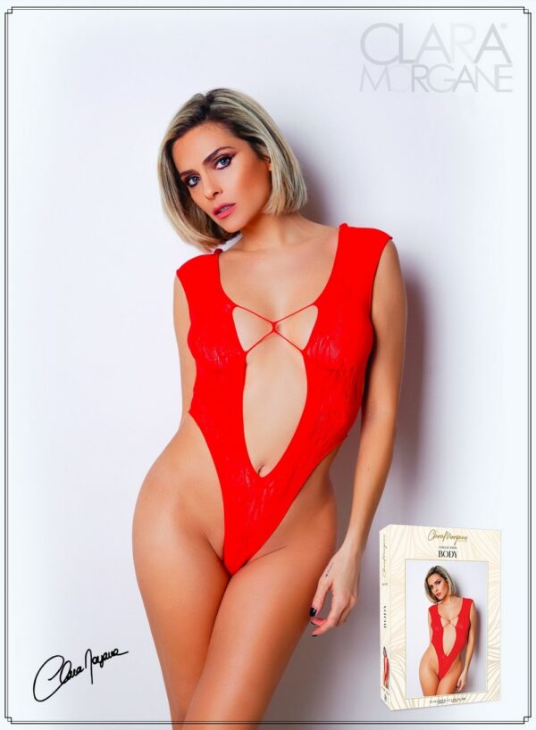 Body Rouge avec décolleté plongeant