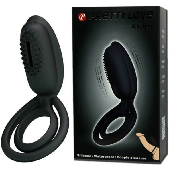 Cockring vibrant en silicone avec stimulateur clitoridien – Image 2