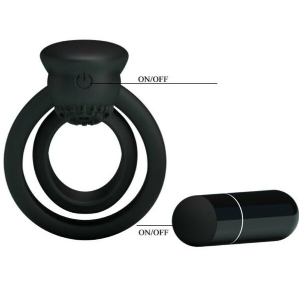 Cockring vibrant en silicone avec stimulateur clitoridien – Image 3