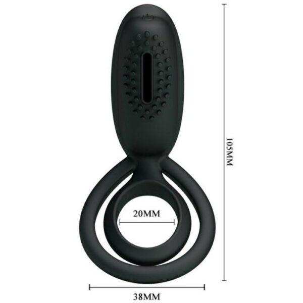 Cockring vibrant en silicone avec stimulateur clitoridien – Image 4