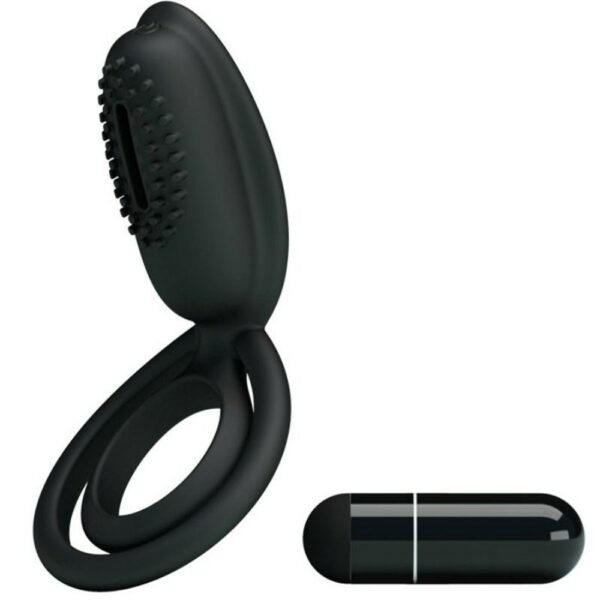 Cockring vibrant en silicone avec stimulateur clitoridien